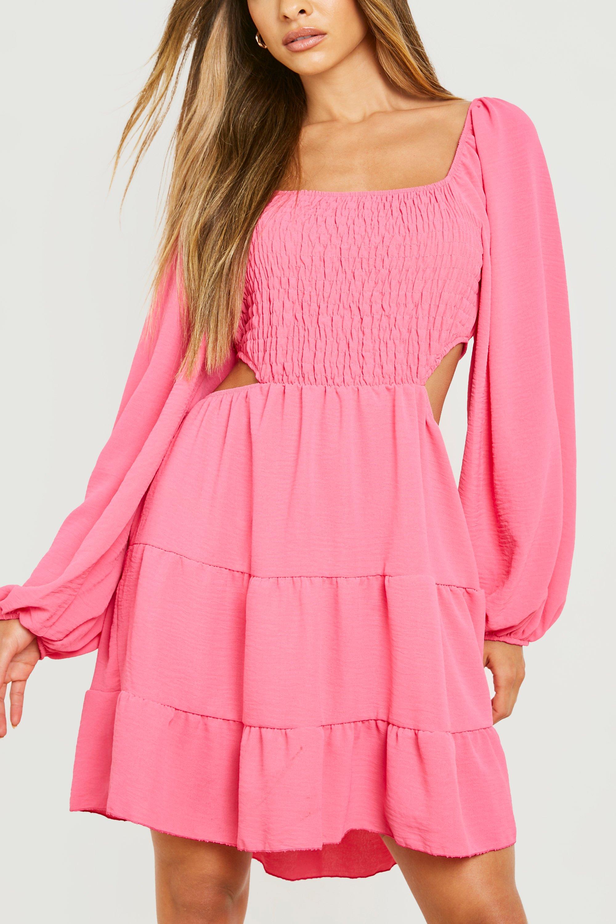 Boohoo neon pink outlet dress